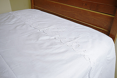 Full Size.Top Sheet. Imperial Embroidery. 76" x 90"